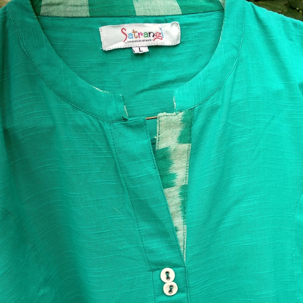 L Turquoise Kurta - Picture 5 of 12